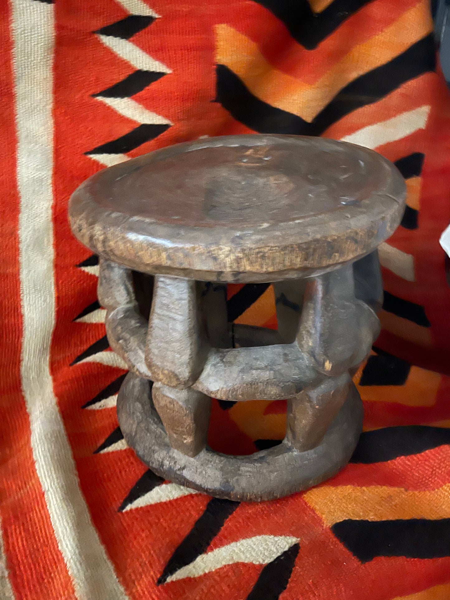 Old African Bamileke,Cameroon,W. Africa Abstract Stool