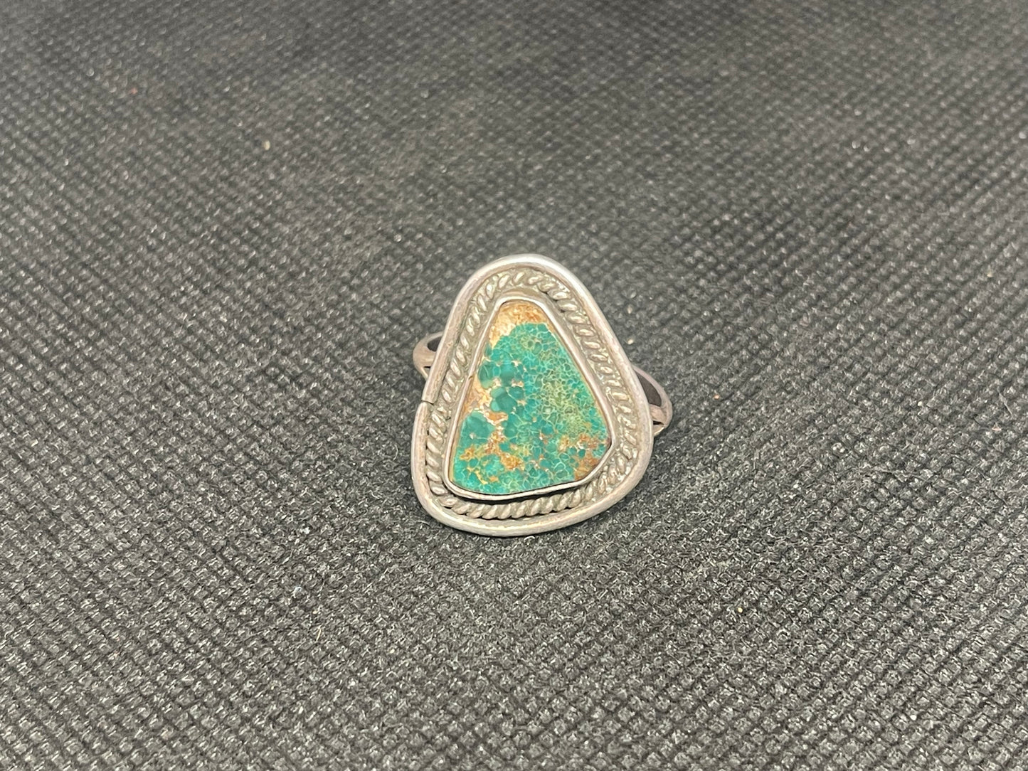 Great Navajo Dine Sterling Silver & Turquoise Fred Harvey era Ring