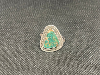 Great Navajo Dine Sterling Silver & Turquoise Fred Harvey era Ring
