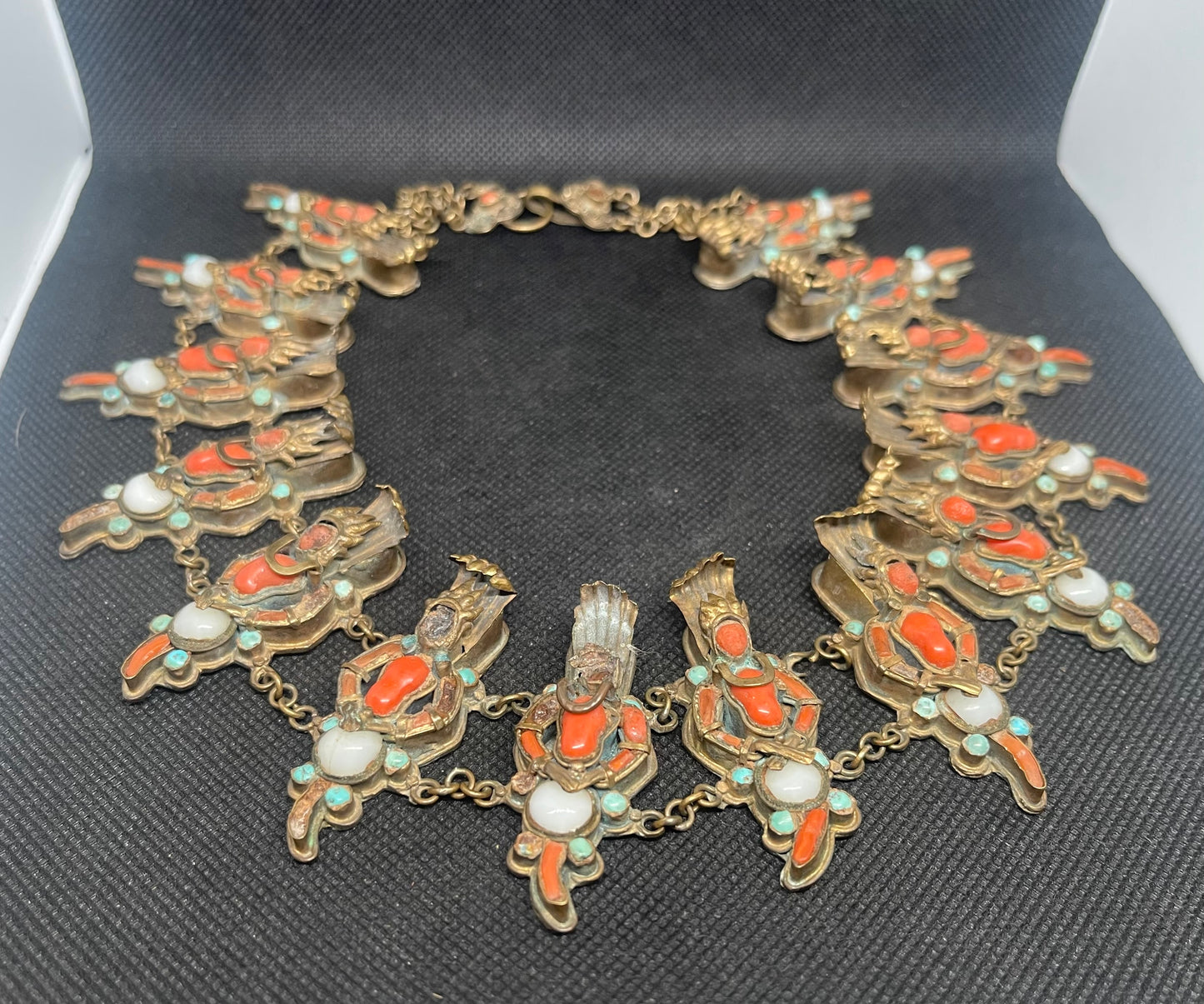 Antique Tibetan/Nepalese Coral,River Pearls & Turquoise Necklace with Provenance