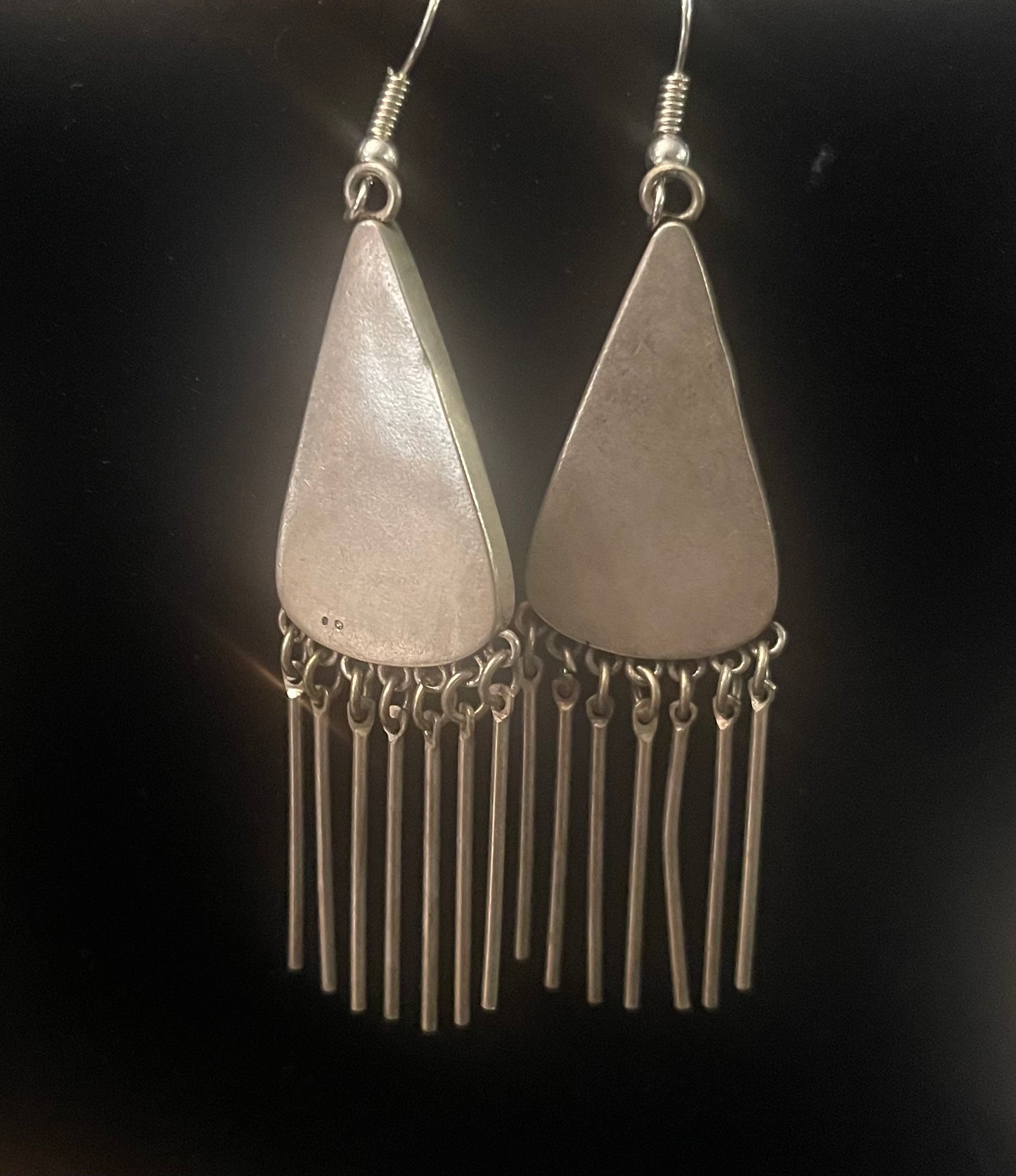 Boho Pair of Old Textile  Earrings