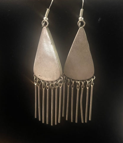 Boho Pair of Old Textile  Earrings