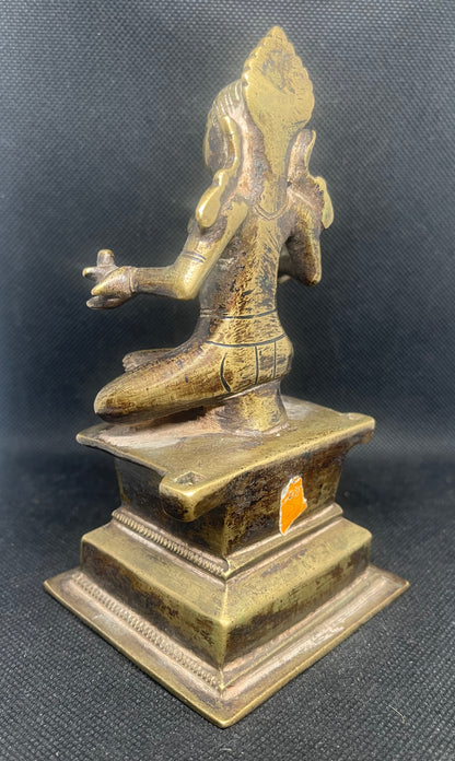 Antique Sculpture Gauri ‘The Golden zone’ & consort of Parvati on an elaborate raised base