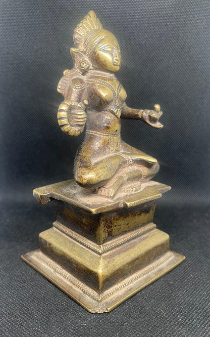 Antique Sculpture Gauri ‘The Golden zone’ & consort of Parvati on an elaborate raised base
