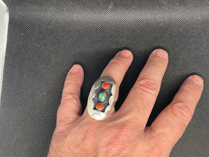 Vintage Native American Sterling Silver Shadow Box Ring,1970’s