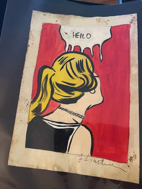 Original sketch titled "Hello" signed R Lichtenstein - Provenance available
