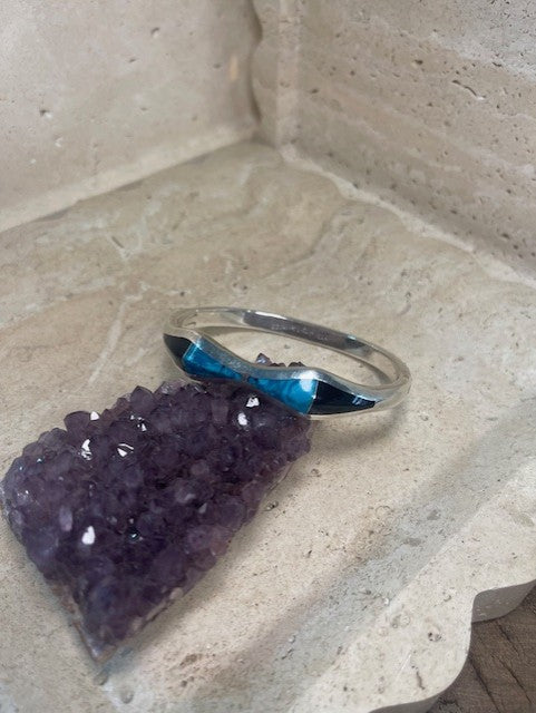 Vintage Sterling Silver, Turquoise and Black Onyx Bracelet