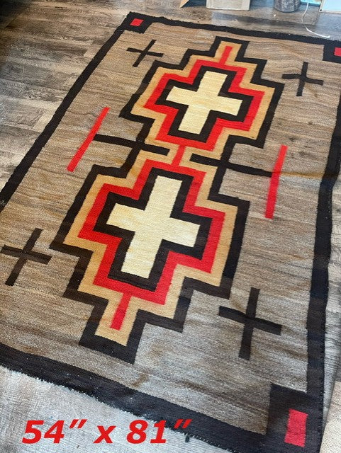 Vintage Navajo Rug, J.B. Moore Crystal Variant, ca 1930