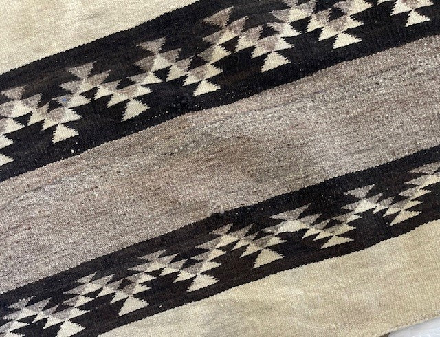 Vintage Navajo Rug, Transitional Banded Five Panel Wearing Blanket, ca 1885 - 1890