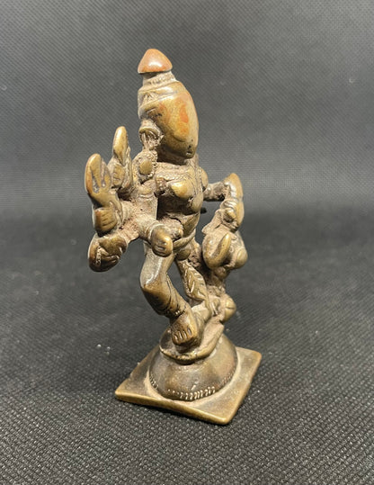 Antique Sculpture of Durga slaying the demon Mahisha