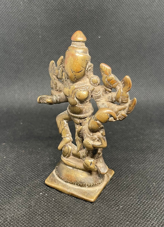 Antique Sculpture of Durga slaying the demon Mahisha